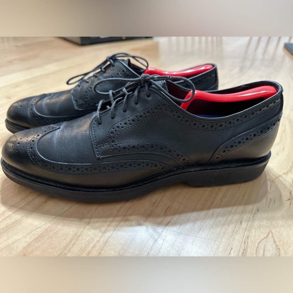 ALLEN EDMONDS Road Warriors Black Leather Oxford Wingtip Dress Shoes - 10.5 B